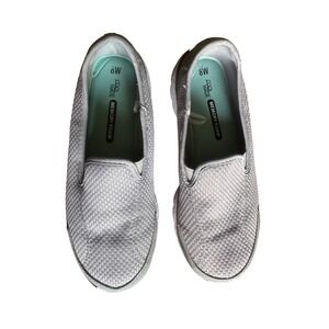 Cool Wave Memory Foam Slip‎ On Comfort Walking Shoes Gray Women's Size 8W